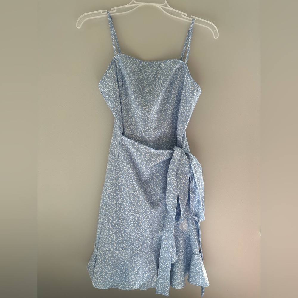 Blue floral patterned dress